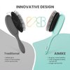 AIMIKE 2pcs Hair Brushes for Women, Turquoise Detangling Brush for Curly Straight Hair, Painless Hairbrush w/Flex Soft Bristles, Detangler Brush Easy Through Tangles, Wet & Dry Paddle Brush