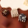 3 Pcs French Tortoise Hair Claw Clips,Durable Non-Slip Celluloid Acetate Hair Accessories for Women with Thin Hair,Beach Essentials Lightweight Small Jaw Barrettes(Gray,Brown,Black)