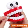 Chattering Teeth Wind up Toy: Walking Teeth Toy with LED Eyes Funny Fake Teeth Clockwork Toy Dentures Joke Toys Party Favors