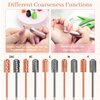 Dill Bits for Nails 2 PCS, 3/32'' Safety Nail Drill Bits, Smooth Top Carbide Bits for Acrylic, Soft Gel, Medium Nail Bit Set for Manicure Pedicure, Beginners Bits, Rose Gold & Sky Grey (M)