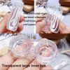 Caruncoo CARUNCOO Wood Grain Contact Lens Case Compact Eye Contact Case for Travelling Portable Contact Box with Mirror Rectangle，Cute Colorful Especially Fresh Brown 4 Piece Set