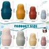 Chivao 8 Pieces Russian Nesting Dolls Silicone Matryoshka Doll Educational Stacking Nesting Dolls for Toddlers Vivid Silicone Nesting Dolls Food Grade Baby Teether for Kids (Penguin)