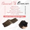 fshine Genius Weft Hair Extensions Human Hair - 20 Inch Balayage Dark Brown to Light Brown Mixed Dark Brown Hand Tied Genius Weft - Full Head Straight Real Hair Bundle Sew in hair Extensions 60g