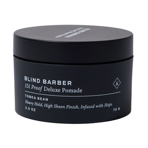 Blind Barber 151 Proof Premium Mens Pomade - Strong Hold Hair Pomade for Men - Water-Based High Shine Pomade for Hair Styling & Structure - Infused with Hops & Tonka Bean (2.5 Ounces)