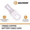 SELTERM 25pcs 4 AWG 5/16" Stud Marine Grade Tinned Copper Battery Cable Lugs, 4 Guage Ring Terminals, UL Wire Lugs Electrical Battery Cable Ends, Tinned Copper Lugs Battery Terminal Connectors