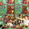 Superbowl Football Party Decorations Foil Fringe Curtains, 2 Pack 3.3x6.6ft Green Brown Tinsel Backdrop Super Bowl Sunday Night Football Game Day Photo Booth Backdrops Superbowl Party Decorations