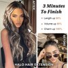 SilkStrands Halo Hair Extensions 20 Inch Invisible Wire Hair Extensions with 4 Secure Clips Adjustable Long Wavy Hair Extensions for Women Secret Hair Piece for Women