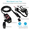 MOTOPOWER MP0608 3.1Amp Motorcycle Dual USB Port SAE to USB Adapter Battery Monitor with Switch Control and LED Indicators