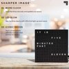 Sharper Image® LED Light-Up Word Clock, 7.75" Modern Design, Electronic Accent Wall or Desk Clock, USB Cord & Power Adapter, Unique Contemporary Home & Office Decor, Easy Setup, Housewarming Gift