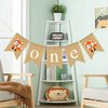 Woodland Fox Baby 1st Birthday Banner,Jute Burlap Animal ONE High Chair Banner for Boys Girls First Birthday Party Decorations Supplies