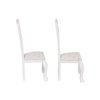 Wooden Dollhouse Dining Chairs, Set of 2, Accent Chairs for Doll Houses, Miniature Furniture, White, Upholstered, for 3 inch to 6 inch Dolls