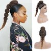 KRSI Afro Puff Lantern Braid Bubble Ponytail Hair Extensions for Women Brwon Caterpillar Ponytail, Kinky Curly Bubble Braid Ponytail Cute Puffball Hairstyles for Adults and Children 22inch(1B/27)
