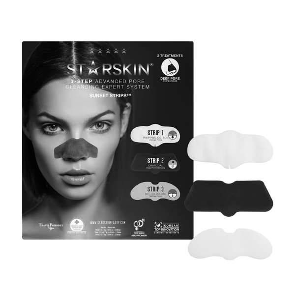 STARSKIN 3-Step Blackhead Remover Nose Strips, Award Winning Deep Cleansing Pore Strips, Purifies & Prevents Breakouts, 2 Pack
