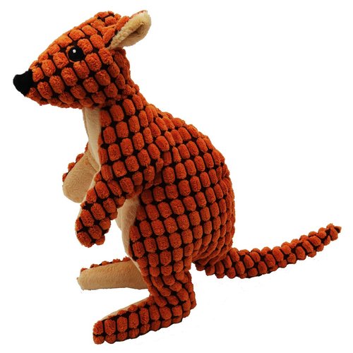 SmartPetLove Tender-Tuffs Big Shots - Aussie Kangaroo Cuddly Pet Toy - Stuffed Plush Dog Toy and Cute Squeaky Dog Toys for All Life Stages