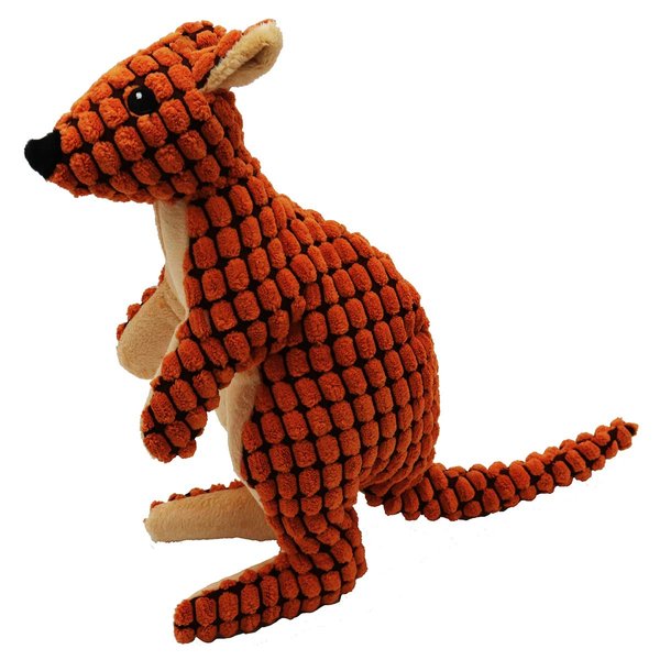 SmartPetLove Tender-Tuffs Big Shots - Aussie Kangaroo Cuddly Pet Toy - Stuffed Plush Dog Toy and Cute Squeaky Dog Toys for All Life Stages