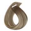 Sunny Hair Tape in Extensions Blonde Balayage Tape in Hair Extensions Human Hair Ombre Medium Brown to Platinum Blonde Balayage Tape in Human Hair Extensions 14inch 10pcs