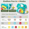 evoceler Baby Toys 2 Pcs, Light Up Elephant Kids Piano Music Toys with 4 Music Modes & Car Teething Toy, for 18+ Months Old Baby Boys Girls Toys, Early Learning Montessori Keyboard Infant Toys