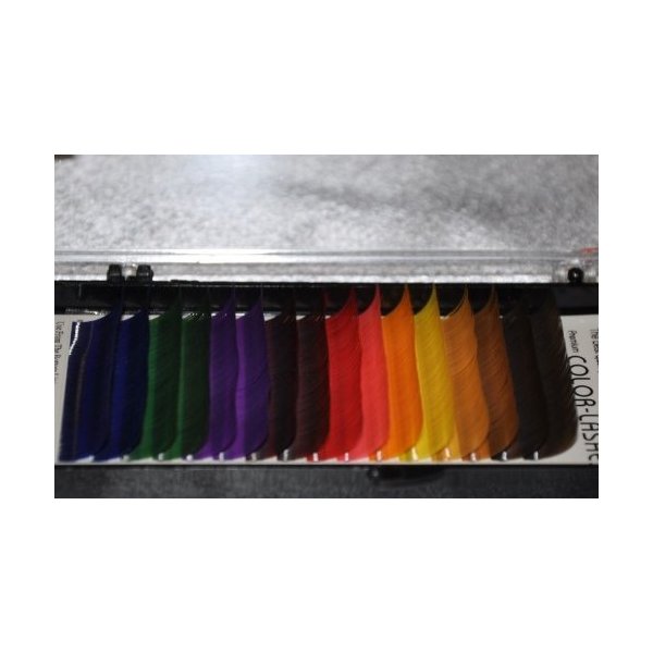 Eyelash Extension 16 Line Rainbow Colored Mink C .20 X 14mm Lashes