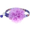 BoomBone Floral Cat Collar with Removable Purple Flower Charm,Breakaway Small Dog Collar with Bell
