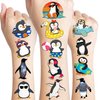 100 PCS Funny Summer Penguin Temporary Tattoos Sticker Animal Penguin Birthday Party Decorations Supplies Favors Gifts Girls Boys Baby Showers Prizes Cute Tattoo School Reward Themed Christmas Winter