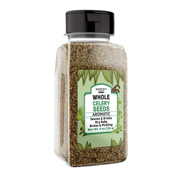 Unpretentious Whole Celery Seeds, 8 oz, Sauces & Dry Rubs, Brine Seasoning, Aromatic