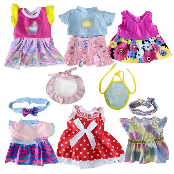 JING SHOW BUSSINESS Baby Doll Clothes - 6 Sets Girl Doll Clothes Dress for 10 11 12 Inch Doll, Baby Doll Clothes - Doll Outfits Accessories for Baby Doll Girl