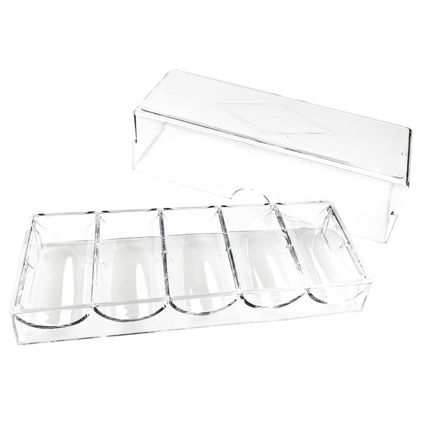Yuanhe Clear Acrylic Poker Chip Tray with Cover-Holds 100 Chips ¡­