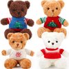 Glimin 4 Pcs Christmas Bear Stuffed Animals with Doll Clothes 12 Inch Cute Plush Bear with Removable Sweater Hoodie Xmas Doll Accessories for Plush Bear Dolls DIY Change Clothes(Fashion Style)
