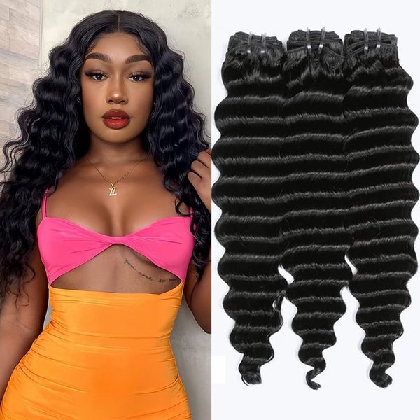Human Hair Bundles Loose Deep Wave Brazilian Virgin Hair Bundles 12A Loose Deep Curly Weave Bundles 100% Unprocessed Human Hair Weft Loose Deep Wave Wet and Wavy Human Hair Bundles