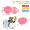 KKmon Kids Play Kitchen Accessories Set,36Pcs Stainless Steel Play Pots and Pans Sets for Kids,Toddler Pretend Cooking Playset with Play Food Set,Utensils Cookware Toys Gift for Girls Boys (Pink)
