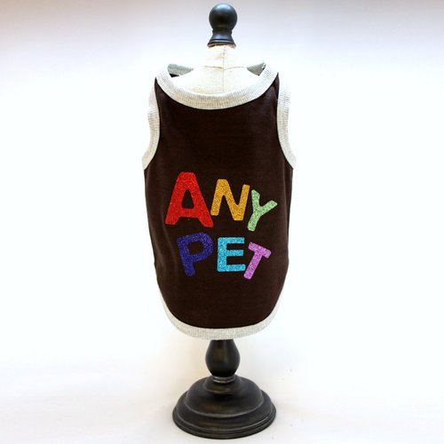Alphadog Series Colorful ANYPET Glitter Printed Tank top T-Shirt for Your Dog or Cat (XL, Black)