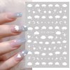 8 Sheets Summer Nail Art Stickers Decals Fruits Lemon Cotton Cloud Stars 3D Self -Adhesive Nail Decals Yellow French Tip Watermelon Design Manicure Decoration for Women Girls