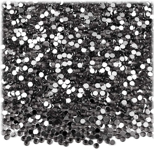 The Crafts Outlet 2,500pc Loose Flatback Acrylic Rhinestones Round 2mm Tiny for Nails - Flatback Crystal Clear