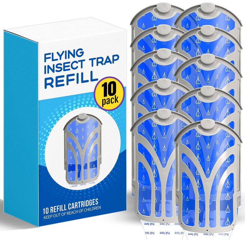 10 Pack Flying Insect Trap Starter Kit, ZEBO Flying Insect Trap Refill ...