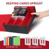 STYLIFING Card Deck Case for Trading Cards, 1800+ MTG Deck Box with Card Supporters & Divider Tabs, Trading Card Storage Box Fits For for YuGiOh, MTG, TCG and Sport Cards (Black & Red)