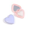 Pink Heart Hair Comb With Mirror Hair Brush Mini Curly Comb Air Cushion Comb Folding Airbag Comb Women Girl Cute Mini Massage Comb Mini Brush Hair Brushes Styling Tools and Appliances