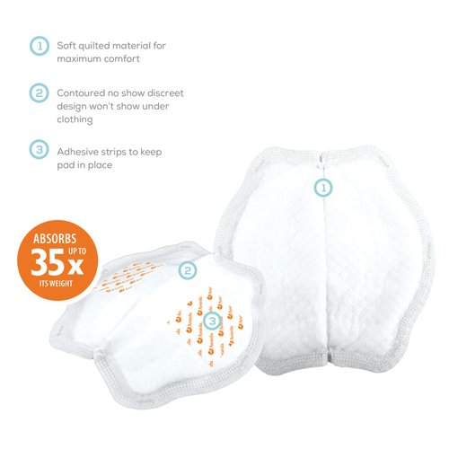 Ameda MoistureGuard Disposable Nursing Pads | Breast Milk Pads | Nursing Breast Pads | Breast Feeding Supplies | Stay Dry Nursing Pads | Nursing Pads Disposable | Nursing Pads Breastfeeding | 50 Count