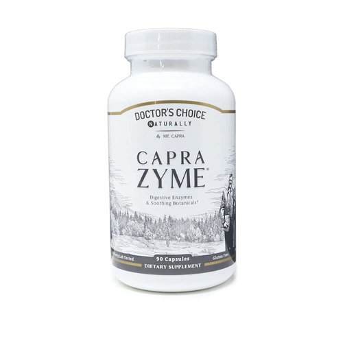 MT. CAPRA SINCE 1928 CapraZyme | Vegetarian Digestive Enzyme Supplements for Men and Women, Amylase, Lipase, Bromelain, Protease, with Botanical Blend Grapefruit, Ginger, Turmeric - 90 Pills