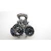 Generic Small mini dark silver blue crystal circles hair claw clip bridal clip