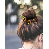 WIRESTER 4 Pcs Satin Hair Scrunchies, Silk Hair Ties, Soft Elastic Hair Bands Ponytail Holder, Silky Curly Hair Accessories for Women Girls - Sunflowers Daises Pattern