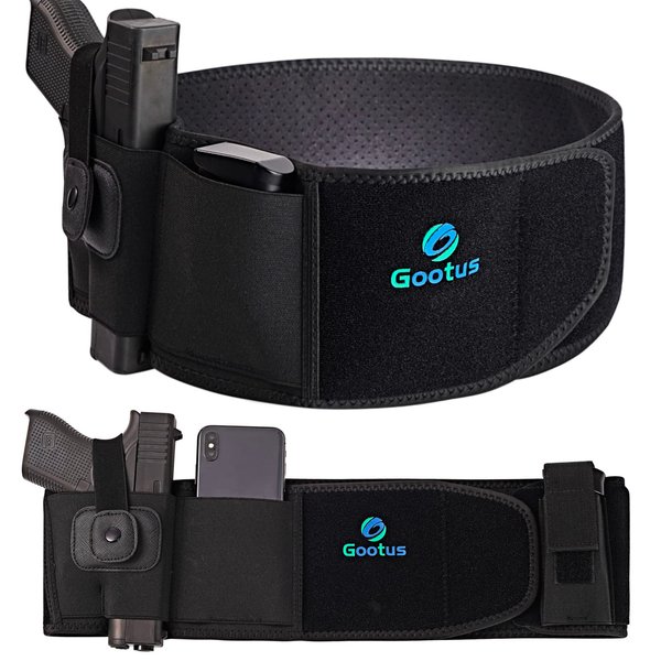 Belly Band Gun Holster for Concealed Carry - Waist Pistol Holsters for Men and Women - Fits Glock, Ruger LCP, Taurus G2C, S&W M&P 40 Shield Bodyguard, Sig Sauer, Kahr, Beretta, 1911, etc