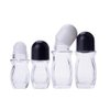 2Pcs 50ml/1.69oz Clear Refillable Glass Roll-On Deodorant Bottles Empty Essential Oils Roller Bottles Containers With Plastic Roller Ball and Black Cap For Deodorant Lip Oil Massage Oil Aromatherapy