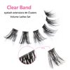 DSLONG Cluster Lashes, DIY Lash Extensions Individual Lash, Manga Lashes Natural Look Clear Band Anime Lashes, 60 Clusters Volume Lashes Set Individual Eyelash Extensions (A-02)