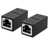 Dingsun RJ45 Coupler 2 Pack in-Line Coupler Female to Female Ethernet Coupler for Cat7/ Cat6/ Cat5/ Cat5e Ethernet Cable Extender Adapter (Black)