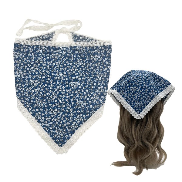 GDAMSTO Floral Bandanas Headband for Women Cotton Boho Hair Scarf Cute Hair Bandanas Lace Head Kerchief