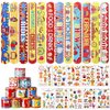 Yrmysrx 124PCS Carnival Party Favors 100PCS Temporary Tattoos 24PCS Slap Bracelets Wristbands Circus Clown Animal Party Supplies Decorations for Boys Girls Gifts Exchange Fillers Prize