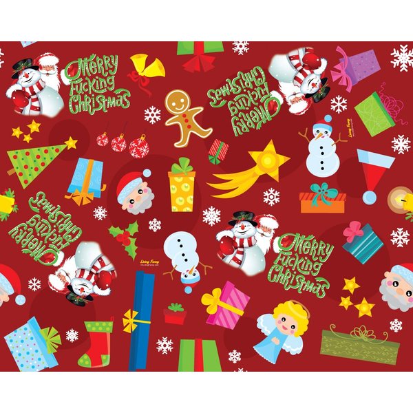LivingFancy Merry Fucking Christmas Wrapping Paper