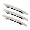 3 Pcs Shiny Bow Slim Tortoise Shell Celluloid French Barrettes Flat Acrylic Hair Clips For Thick, Kinky, Voluminous Hair Strong Hold Cute Hair Styling Ponytail Holder for Girls (White)