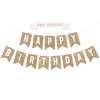 Pre-Strung Happy Birthday Banner - NO DIY - Gold Glitter Birthday Party Banner - Pre-Strung Garland on 6 ft Strands - Gold Birthday Party Decorations & Decor. Did we Mention no DIY?