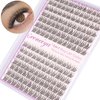 Clear Band Natural Lash Clusters Wispy Individual Eyelashes DIY Lash Extensions Natural Look Cluster Lashes D Curl Eyelash Extension,Geeneiya Wispy Eyelash Clusters (0.05D,9-11MM,Clear and Black Band)